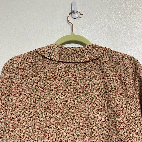Lourbigo 36 Floral Button Down Blouse Sz L - Picture 6 of 10